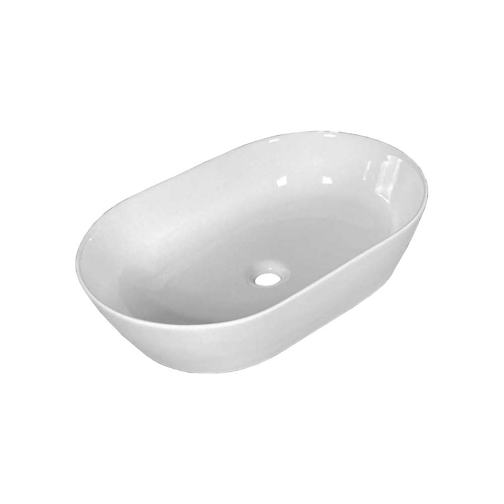 Lavabo da appoggio Zeta ellittico 62x40 cm — Azzurra - HD casa