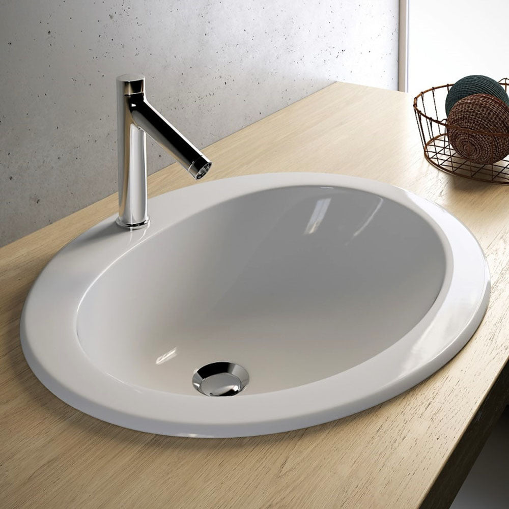 Lavabo da incasso soprapiano decor 56" cpr 56 x 48 cm - HD casa