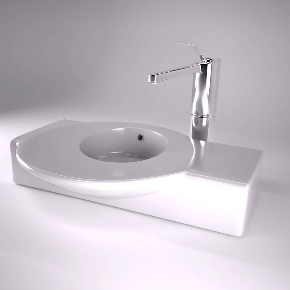 Lavabo in ceramica mod. Urbi Roca con vasca piccola da 60 cm - HD casa