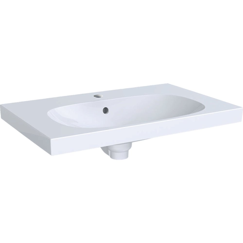 Lavabo monoforo Acanto con superficie di appoggio 75 cm — Geberit - HD casa