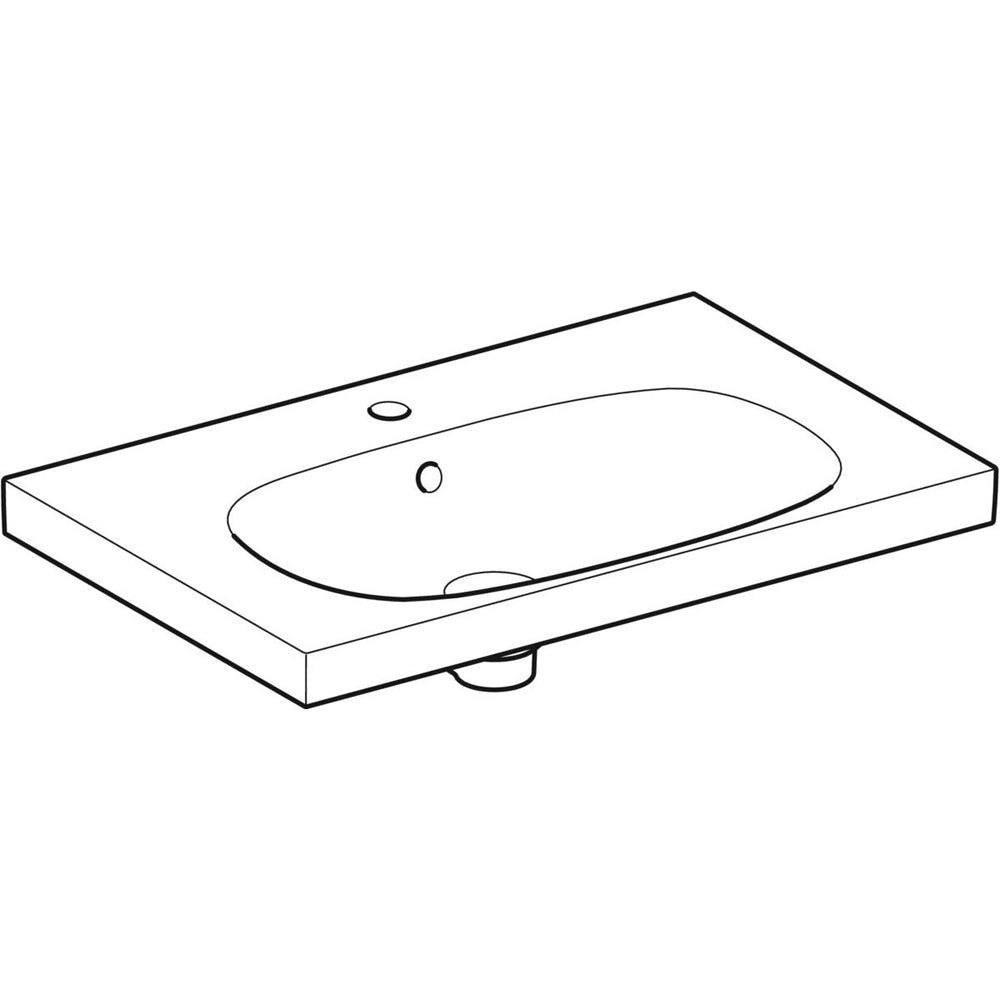 Lavabo monoforo Acanto con superficie di appoggio 75 cm — Geberit - HD casa