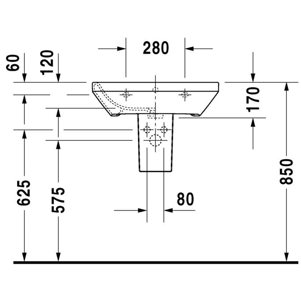 Lavabo monoforo durastyle 60" 60 cm — Duravit - HD casa