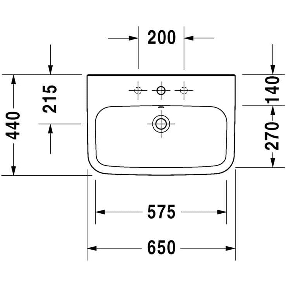 Lavabo monoforo durastyle 65" 65 cm — Duravit - HD casa