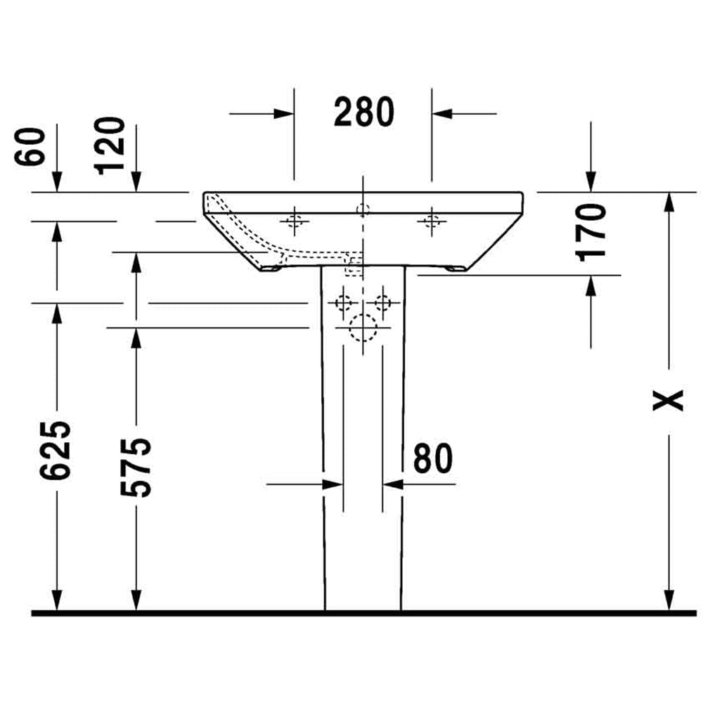 Lavabo monoforo durastyle 65" 65 cm — Duravit - HD casa