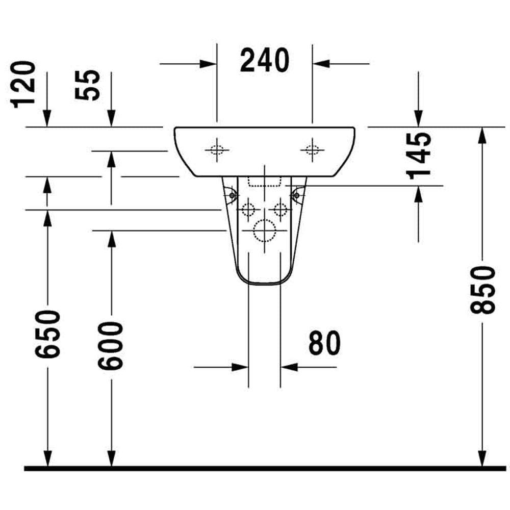 Lavamani D-code monoforo 45x34 — Duravit - HD casa
