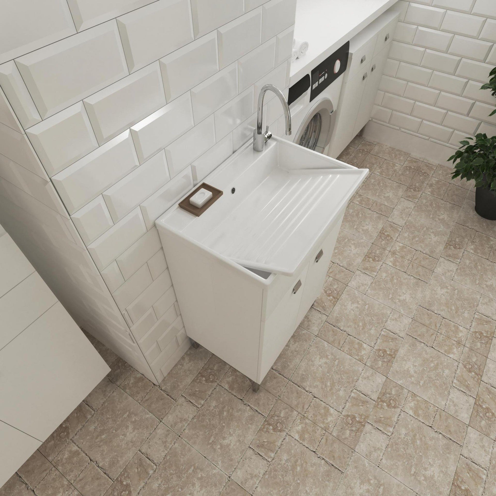 Lavatoio 2 ante da cm 50x50 colore Bianco - HD casa