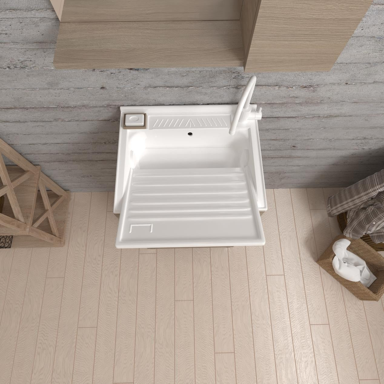 Lavatoio anta unica da cm 45x50 colore rovere fumo - HD casa