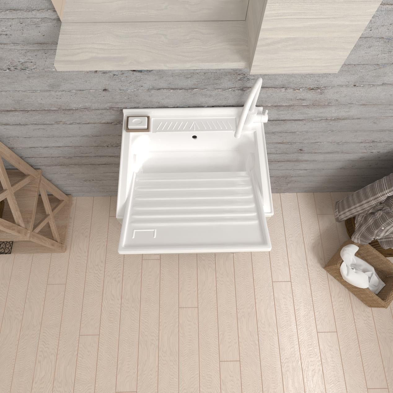 Lavatoio anta unica da cm 45x50 colore rovere grigio - HD casa