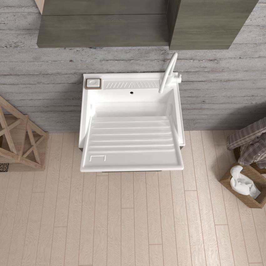 Lavatoio anta unica da cm 45x50 colore rovere scuro - HD casa