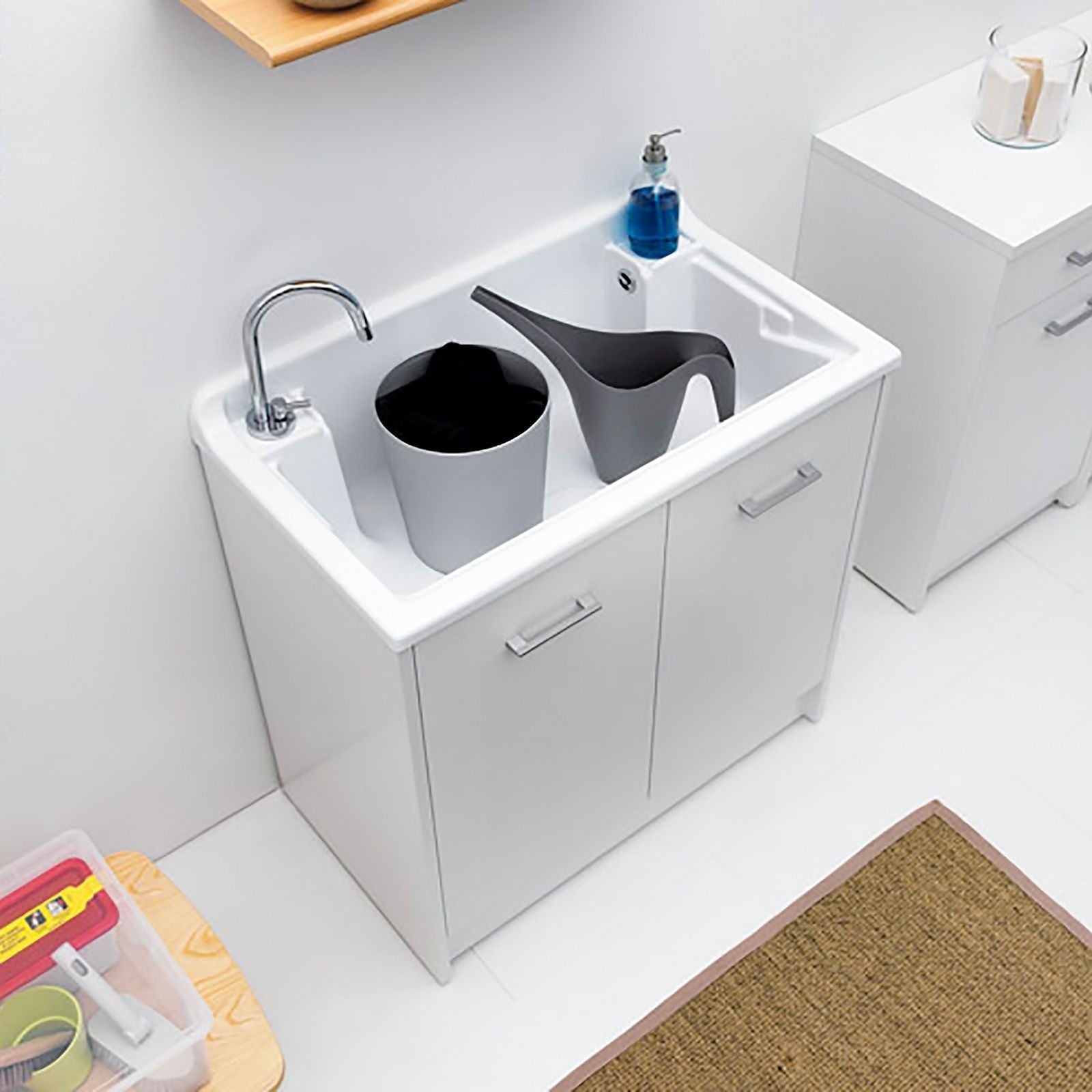 Lavatoio Lavapanni Domestica Colavene 80x45x86h cm con vasca e vano contenitore - HD casa