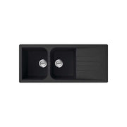 Lavello sintetico 2 vasche con gocciolatoio incasso Colorado nero 116x50 CM - HD casa