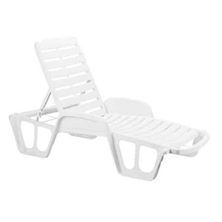 Lettino impilabile fisso 71x192x100h cm - colore bianco — PRO Garden - HD casa