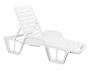 Lettino impilabile fisso 71x192x100h cm - colore bianco — PRO Garden - HD casa
