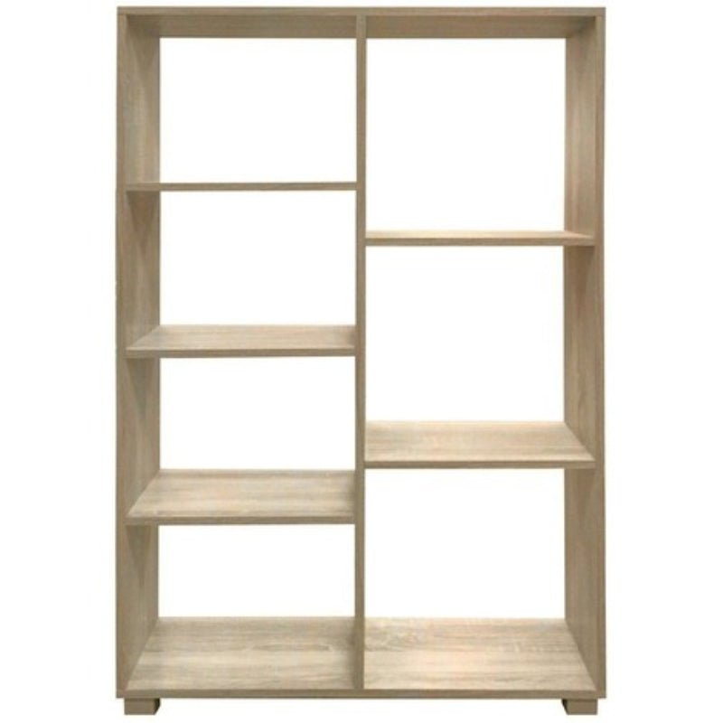 Libreria giorno 7 ripiani 80x24x126,5cm in legno rovere - HD casa