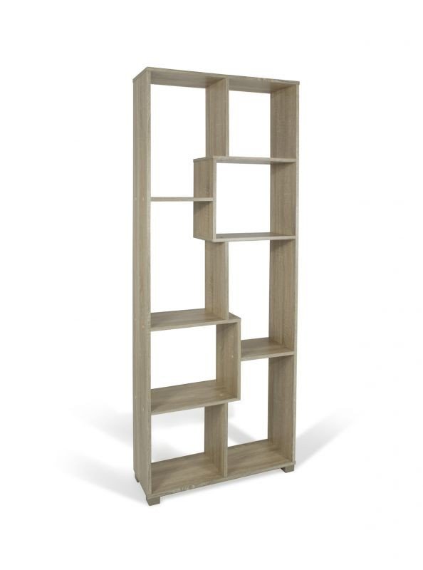 Libreria giorno 8 ripiani 70x24x h 178cm color ROVERE - HD casa