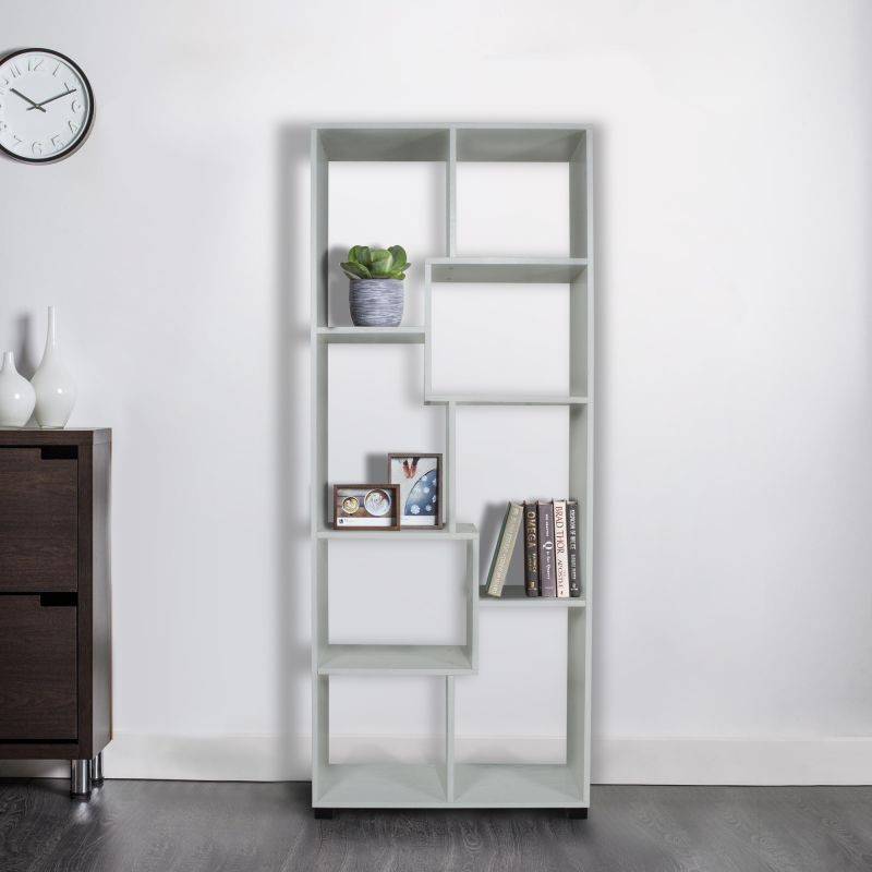 Libreria giorno 8 ripiani 70x24xh 178cm color rovere sbiancato - HD casa