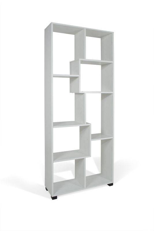 Libreria giorno 8 ripiani 70x24xh 178cm color rovere sbiancato - HD casa