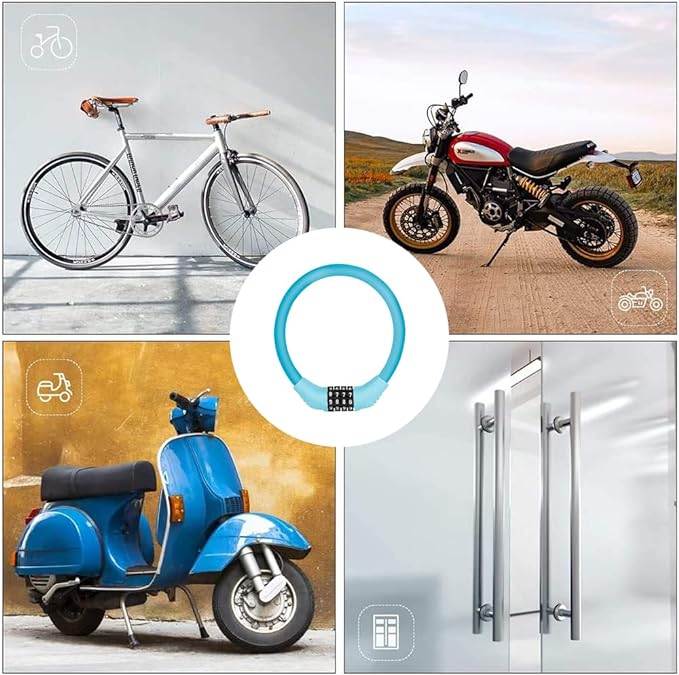 Lucchetto per bici e moto a combinazione 15 mm x 80 cm — Sikuro - HD casa