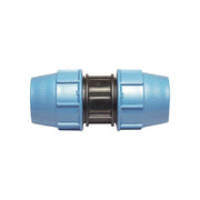 Manicotto doppio a compressione per accoppiamento tubo polietilene Unidelta Ø63x63 - PN16 - HD casa