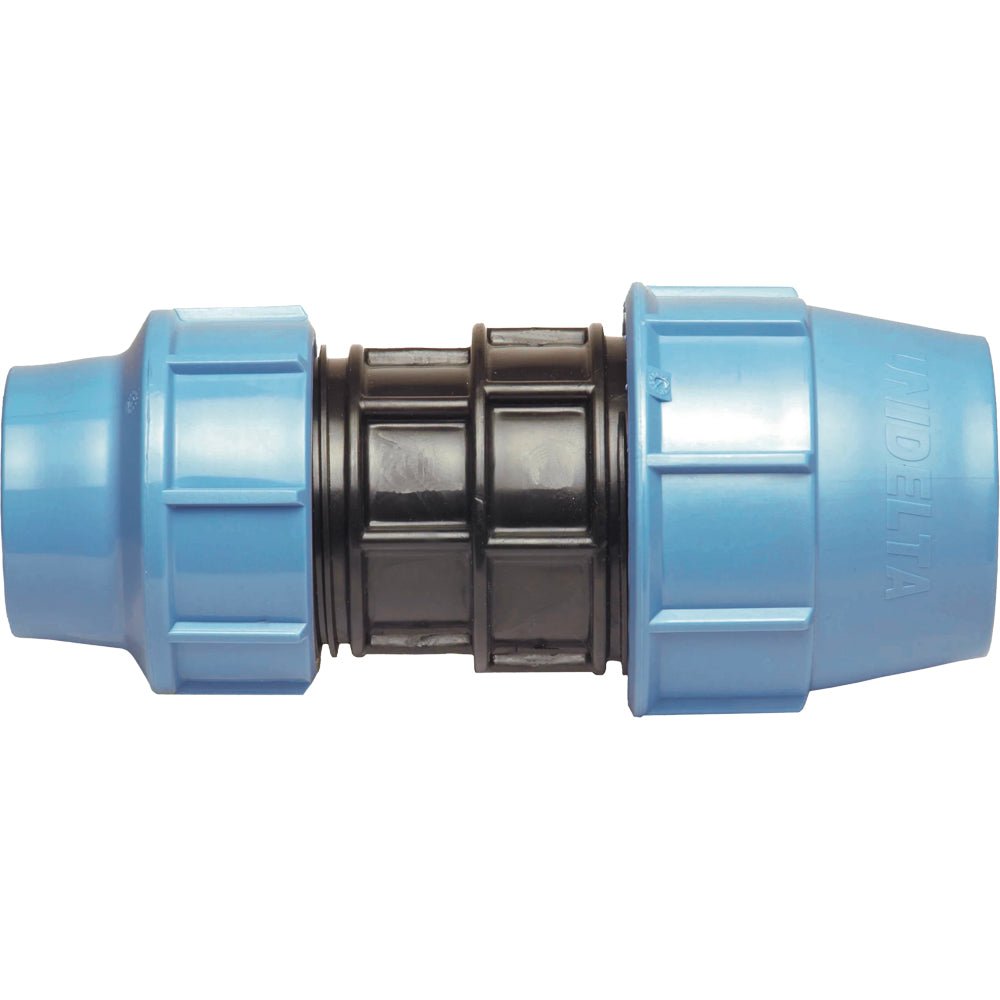 Manicotto ridotto a compressione per accoppiamento tubo polietilene Unidelta Ø25x20 - PN16 - HD casa