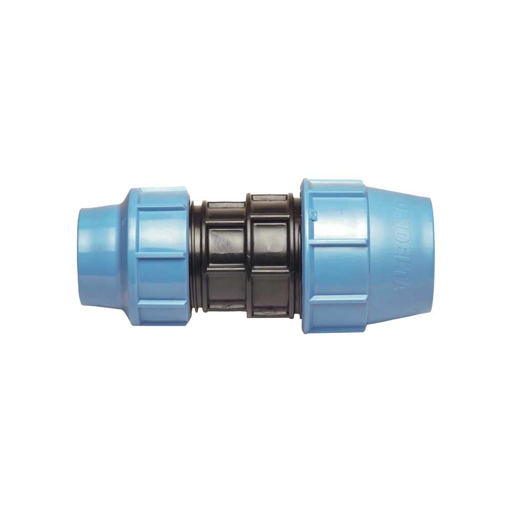 Manicotto ridotto a compressione per accoppiamento tubo polietilene Unidelta Ø25x20 - PN16 - HD casa