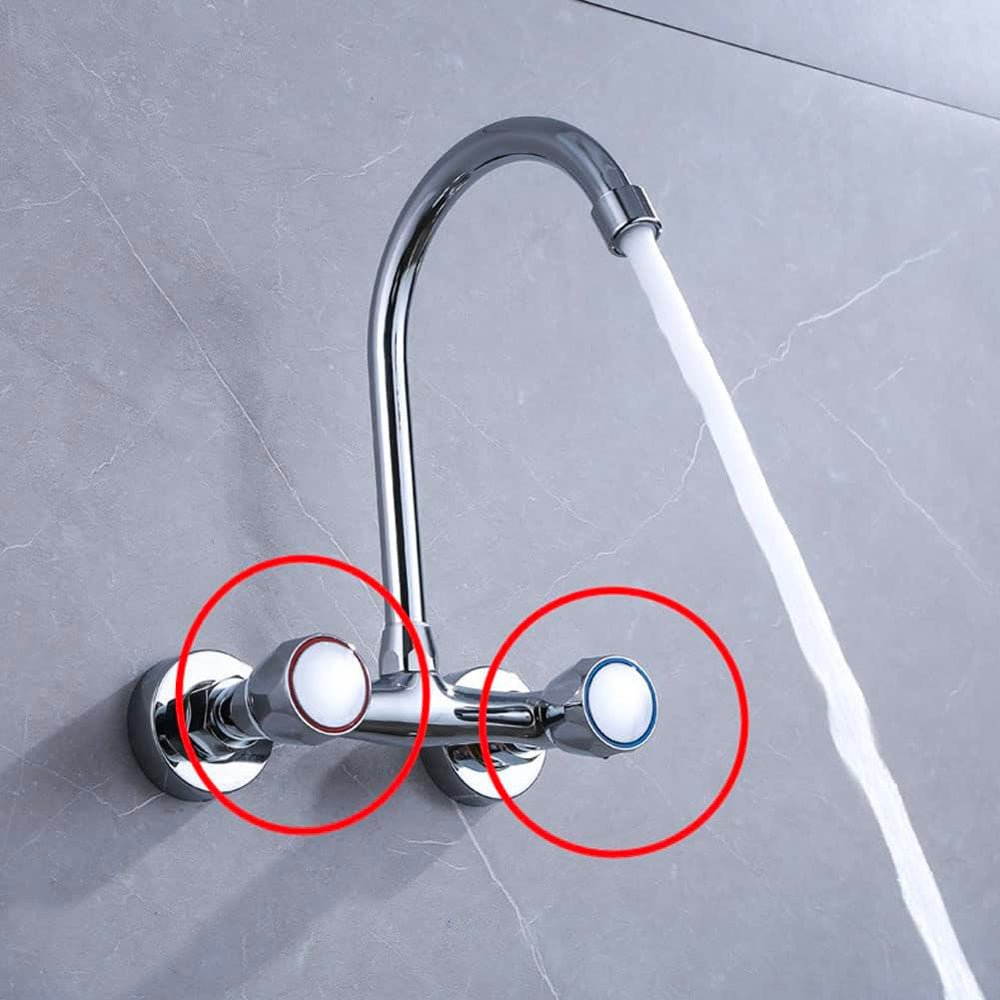 Maniglia per rubinetteria tradizionale con doppia placca blu e rossa 8x20 mm - HD casa