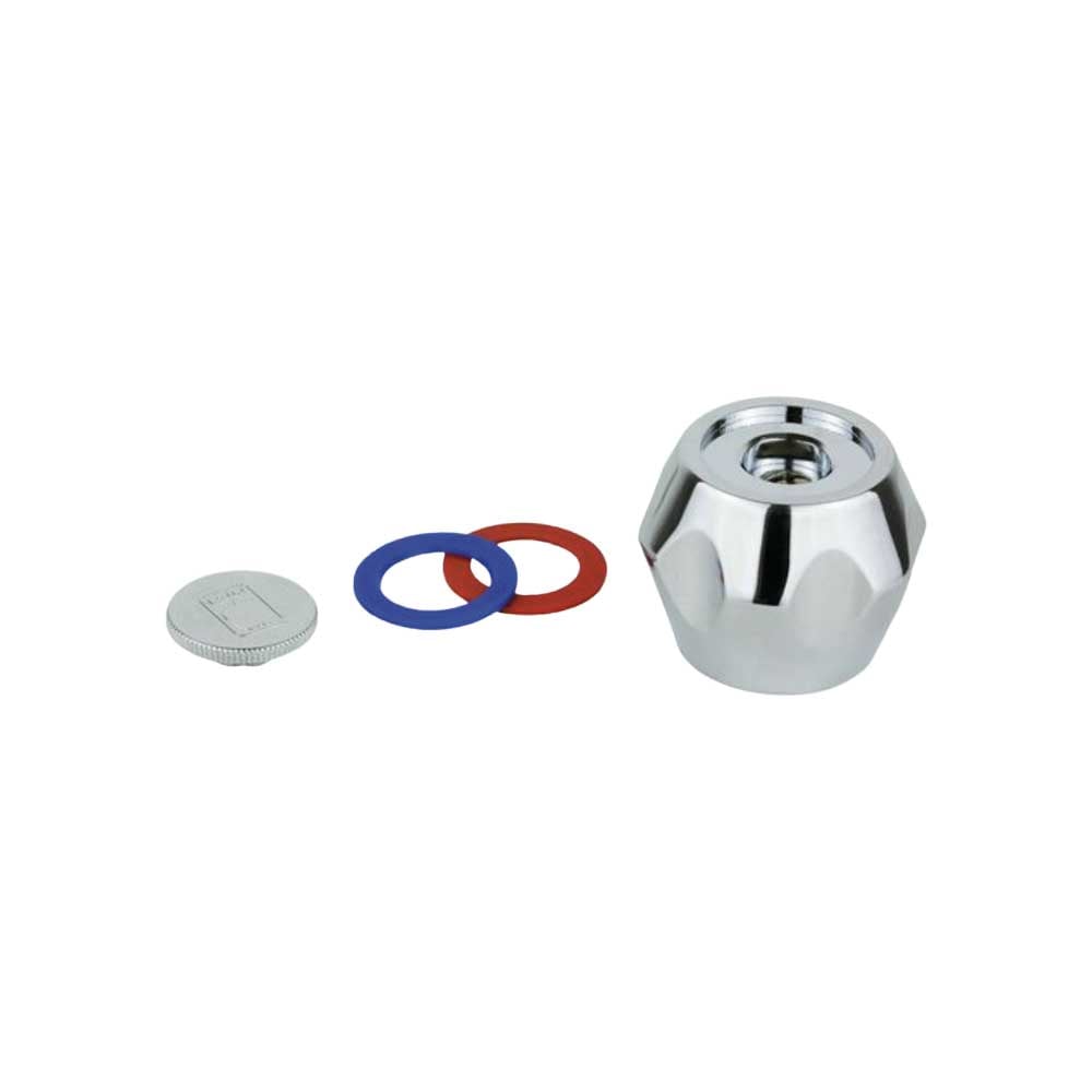 Maniglia per rubinetteria tradizionale con doppia placca blu e rossa 8x24 mm - HD casa