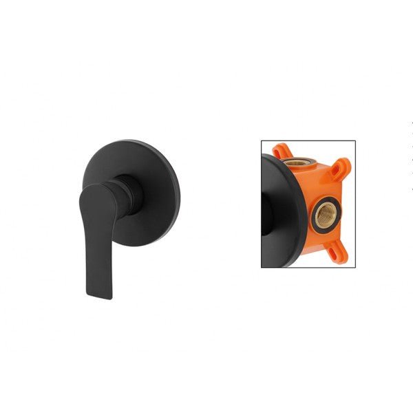 Miscelatore a incasso per doccia feridras - serie flat nero opaco leva monocomando - HD casa