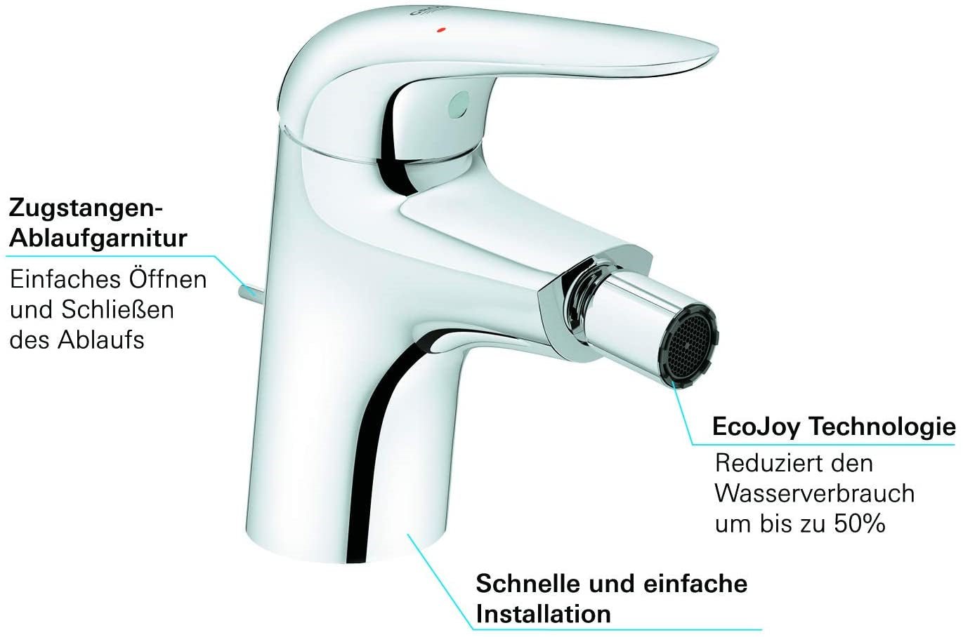 Miscelatore bidet Grohe mod. Eurostyle monocomando cromato - HD casa