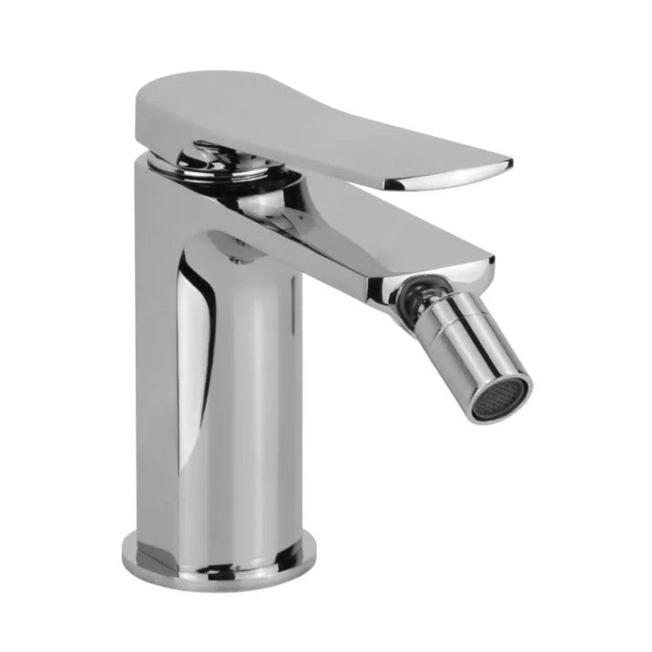 Miscelatore bidet monoforo in ottone cromato modello Kora con leva inclinata e piletta clic - clac inclusa - HD casa