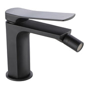 Miscelatore bidet monoforo in ottone nero opaco modello Kora con leva inclinata e piletta clic - clac inclusa - HD casa