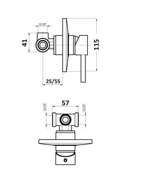 Miscelatore doccia ad incasso una via nero opaco modello Kora - HD casa