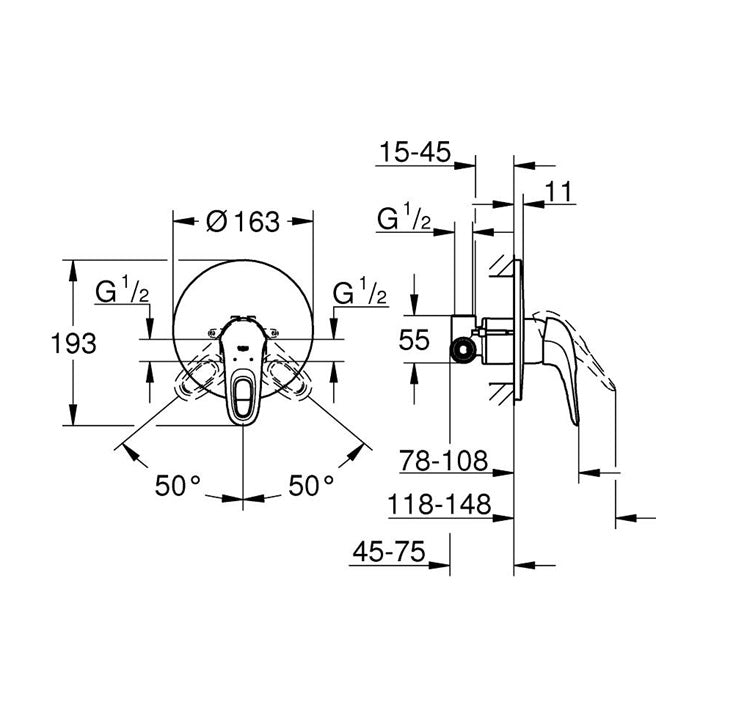 Miscelatore doccia Grohe mod. Eurostyle monocomando cromato - HD casa