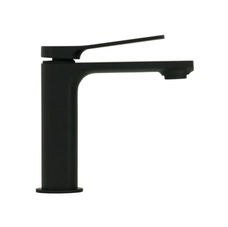 Miscelatore lavabo monoforo in ottone nero opaco modello Kora con leva inclinata e piletta clic - clac inclusa - HD casa