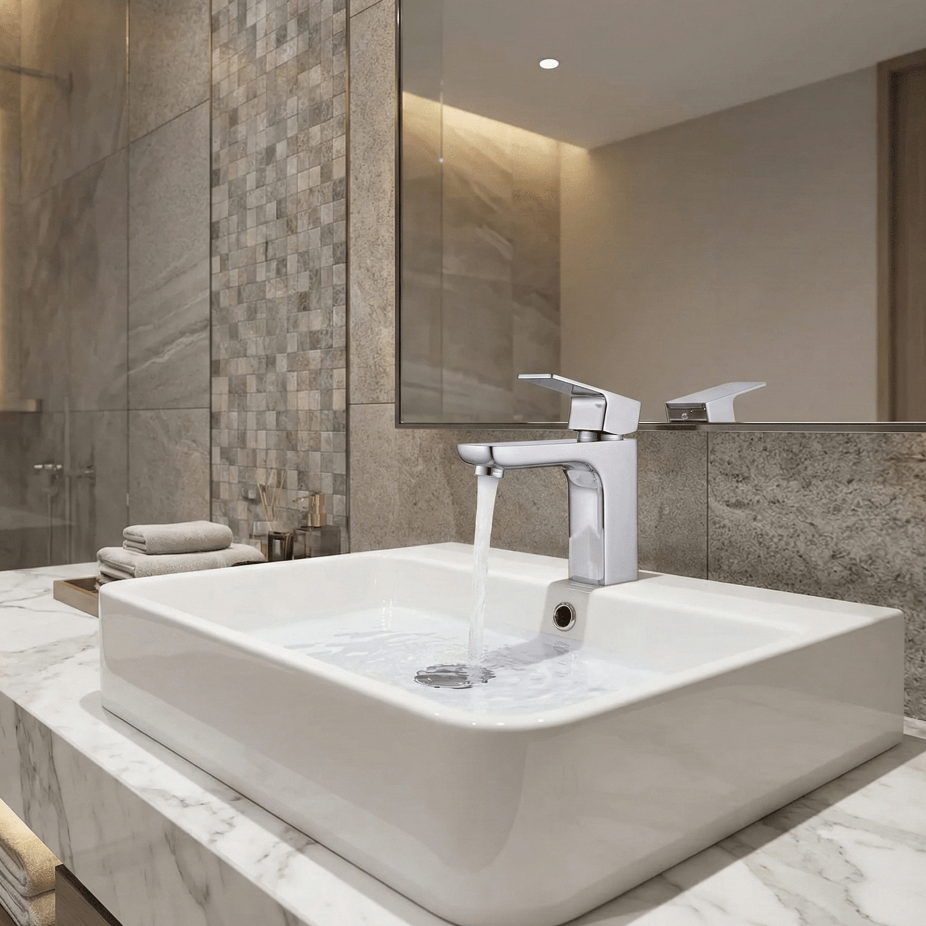 Miscelatore lavabo Monoforo serie ELEGANT con scarico automatico - HD casa