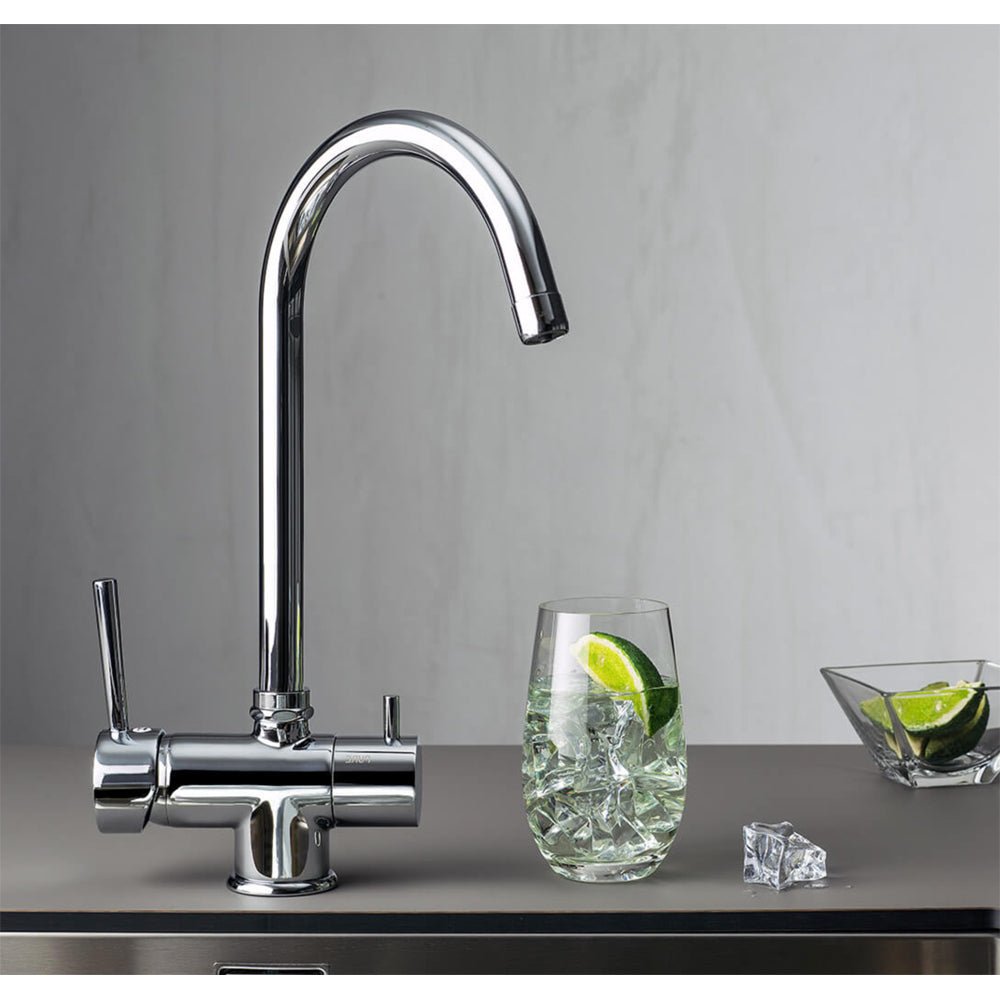 Miscelatore lavello a 3 vie con attacco acqua potabile canna alta cromo — Porta & Bini - HD casa