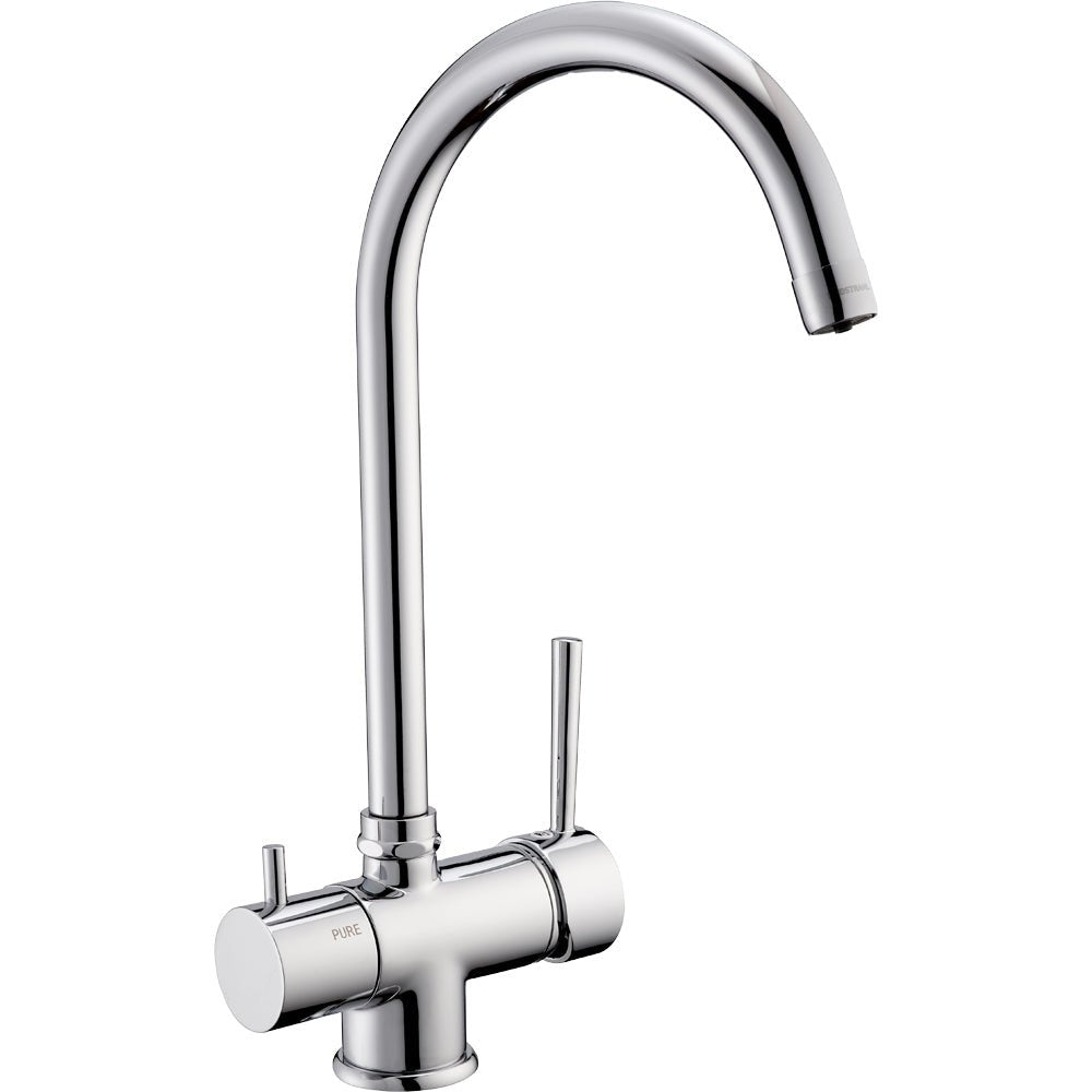 Miscelatore lavello a 3 vie con attacco acqua potabile canna alta cromo — Porta & Bini - HD casa