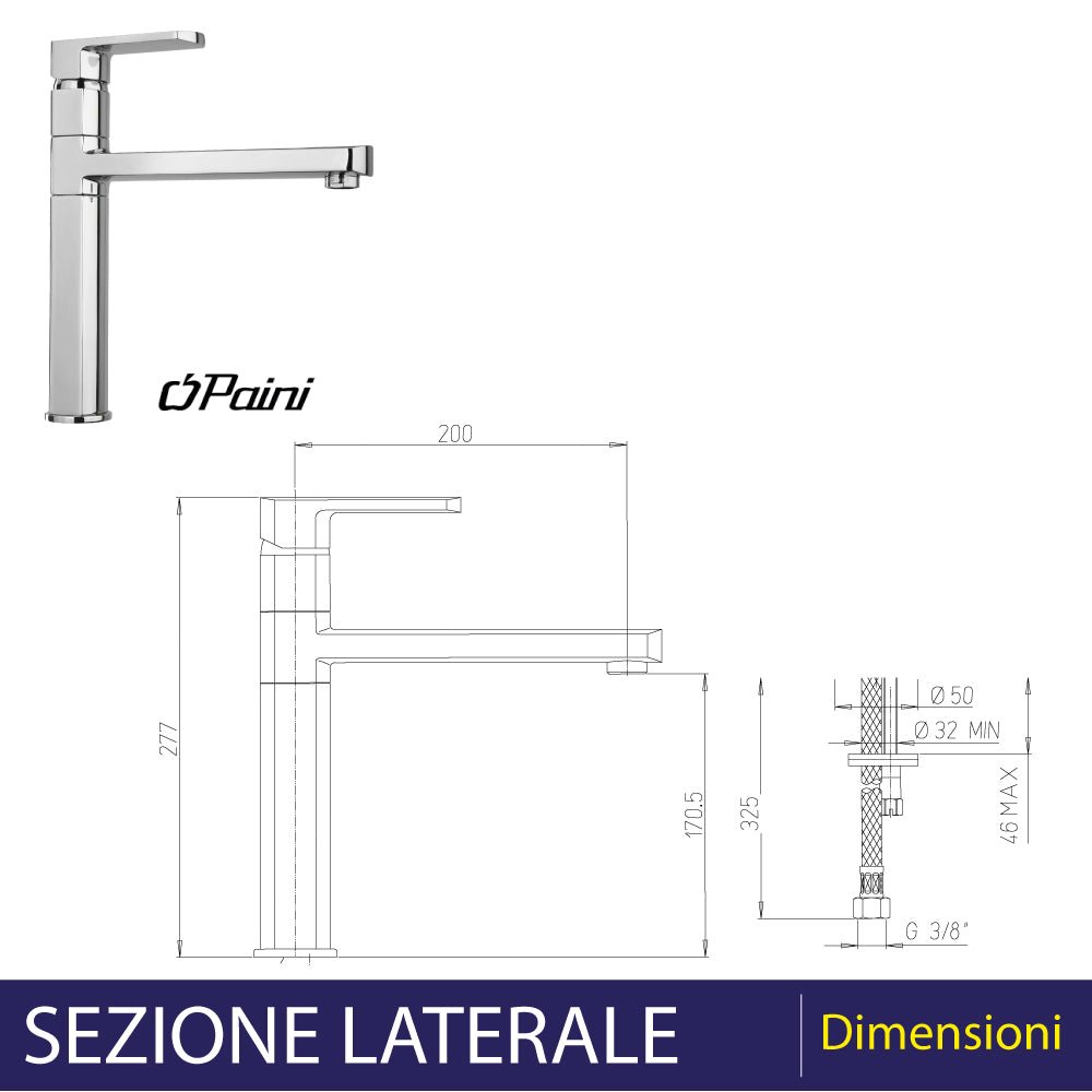 Miscelatore lavello a fontana Stile cromo — Paini - HD casa