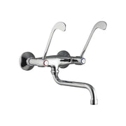 Miscelatore lavello a muro con doppia leva clinica cromo - 1/2" — Porta & Bini - HD casa