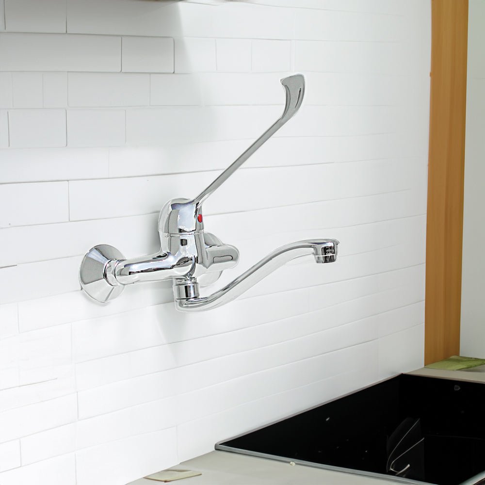 Miscelatore lavello a parete con leva clinica cromo - Ø 40 - HD casa