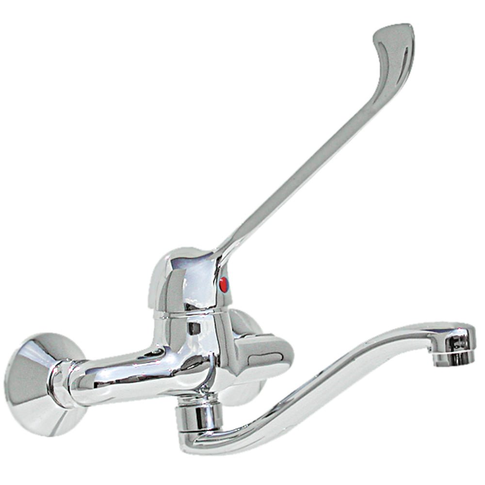 Miscelatore lavello a parete con leva clinica cromo - Ø 40 - HD casa