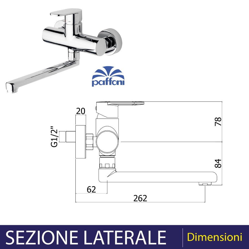 Miscelatore lavello a parete cromo — Paffoni - HD casa