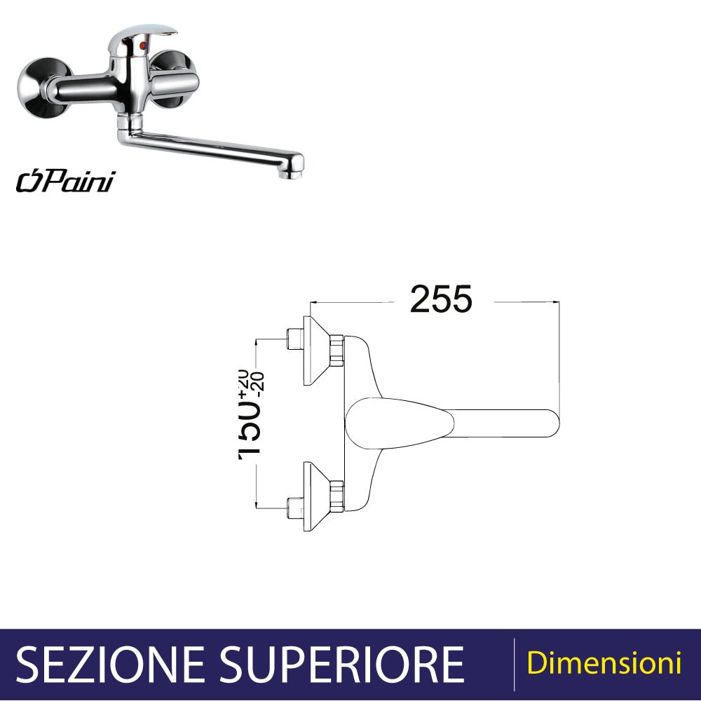 Miscelatore lavello a parete Prima cromo — Eurorama - HD casa