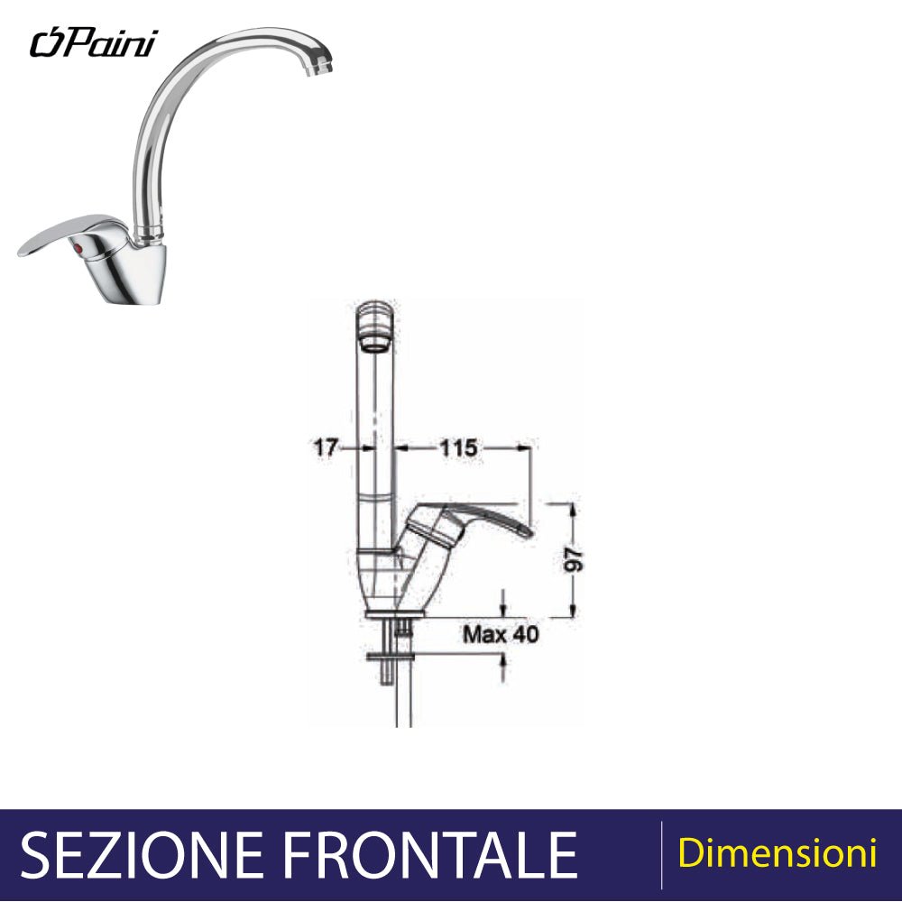 Miscelatore lavello bocca alta Prima cromo — Eurorama - HD casa