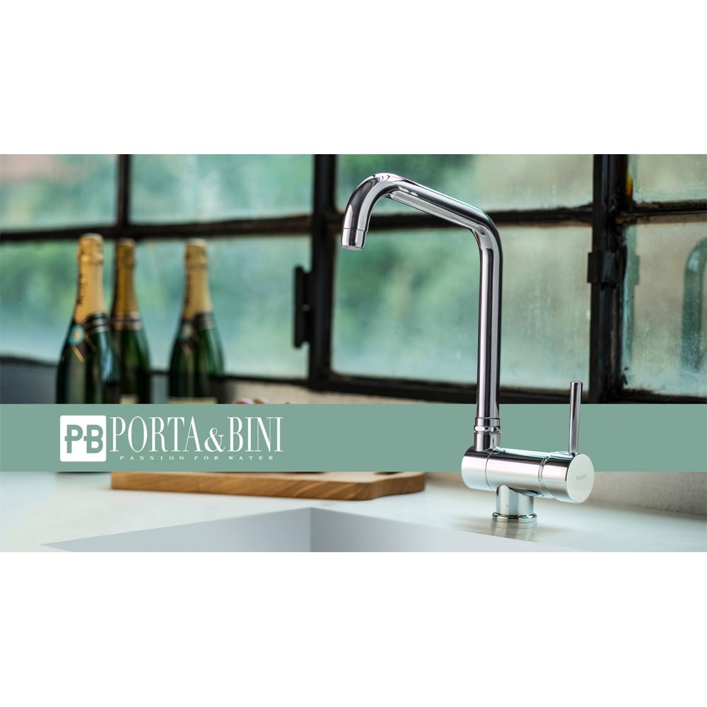 Miscelatore lavello con canna reclinabile sottofinestra cromo — Porta & Bini - HD casa