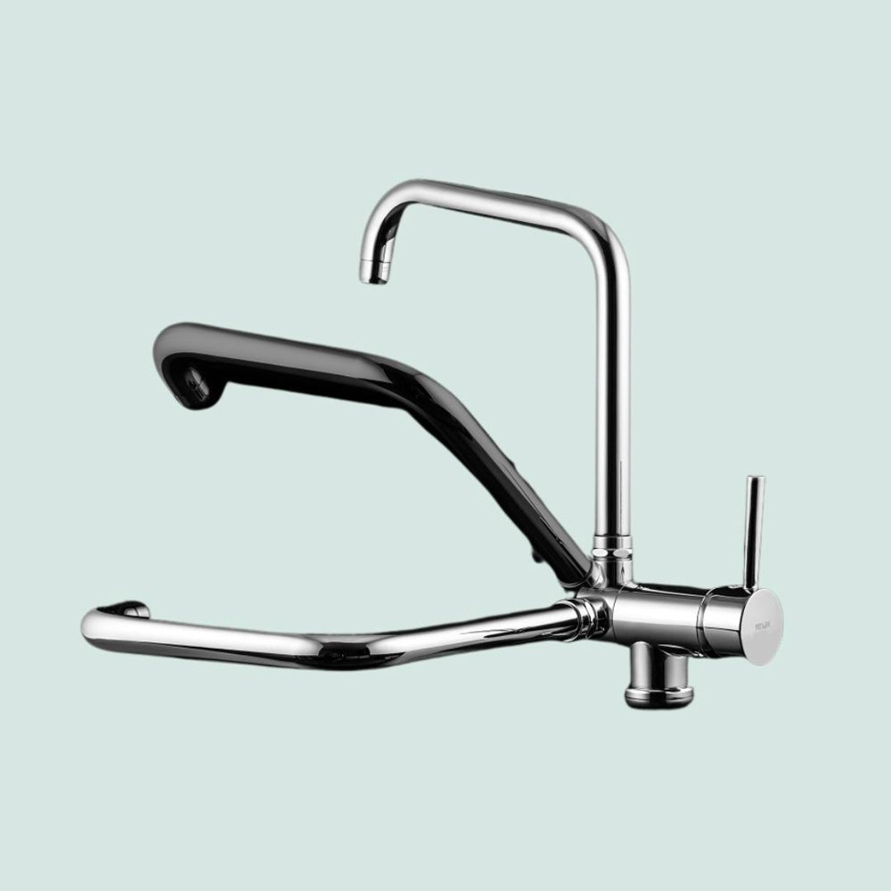 Miscelatore lavello con canna reclinabile sottofinestra cromo — Porta & Bini - HD casa
