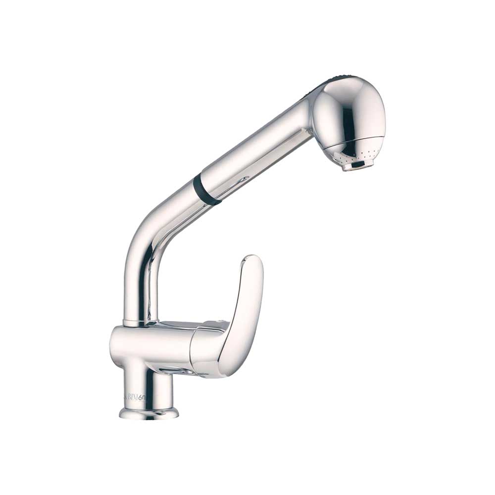 Miscelatore lavello con doccetta estraibile alta cromo — Porta & Bini - HD casa