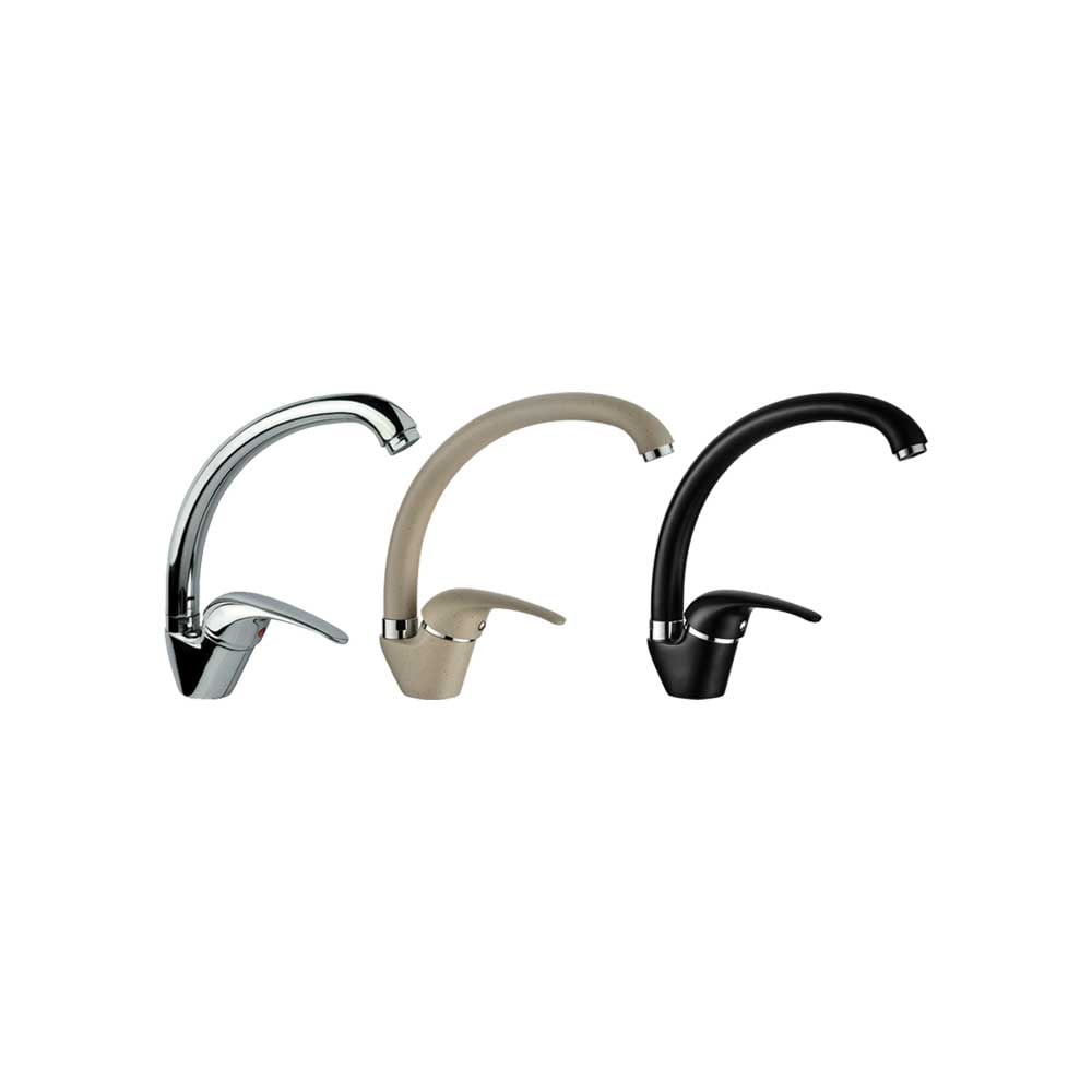 Miscelatore lavello cucina Smart a canna alta nero — Aeffe Luxury - HD casa