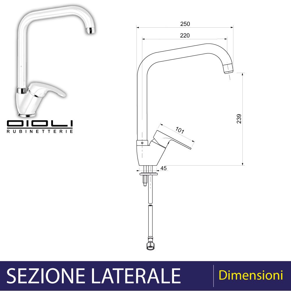 Miscelatore lavello Glory canna alta ramato — Oioli - HD casa