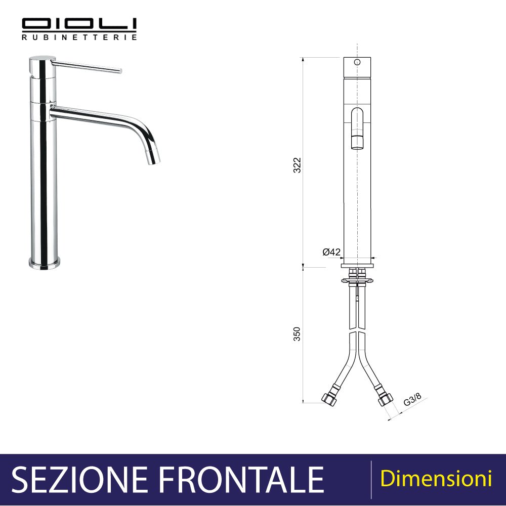Miscelatore lavello monoforo Micro cromo — Oioli - HD casa